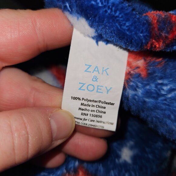 Zak & Zoey Blue Fleece Baby Blanket Rocket Spaceship Star Planet Red White SOFT - Picture 2 of 8